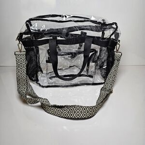 Stadium Approved Clear Crossbody Bag – Transparent Shoulder Tote with Zip Pouch